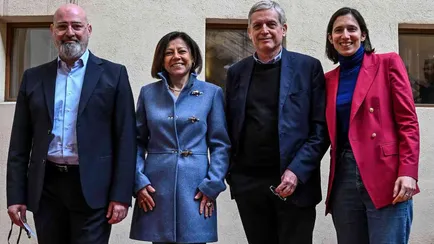 Pd, i 4 candidati alla segreteria: da sinistra Bonaccini, De Micheli, Cuperlo e Schlein