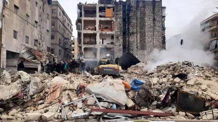 Una foto del terremoto che ha colpito la Turchia e la Siria