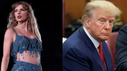 Collage di Taylor Swift e Donald Trump